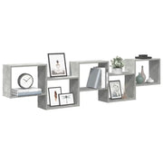vidaXL Mensola a Cubo da Parete 5 Scomparti Truciolato Grigio Cemento