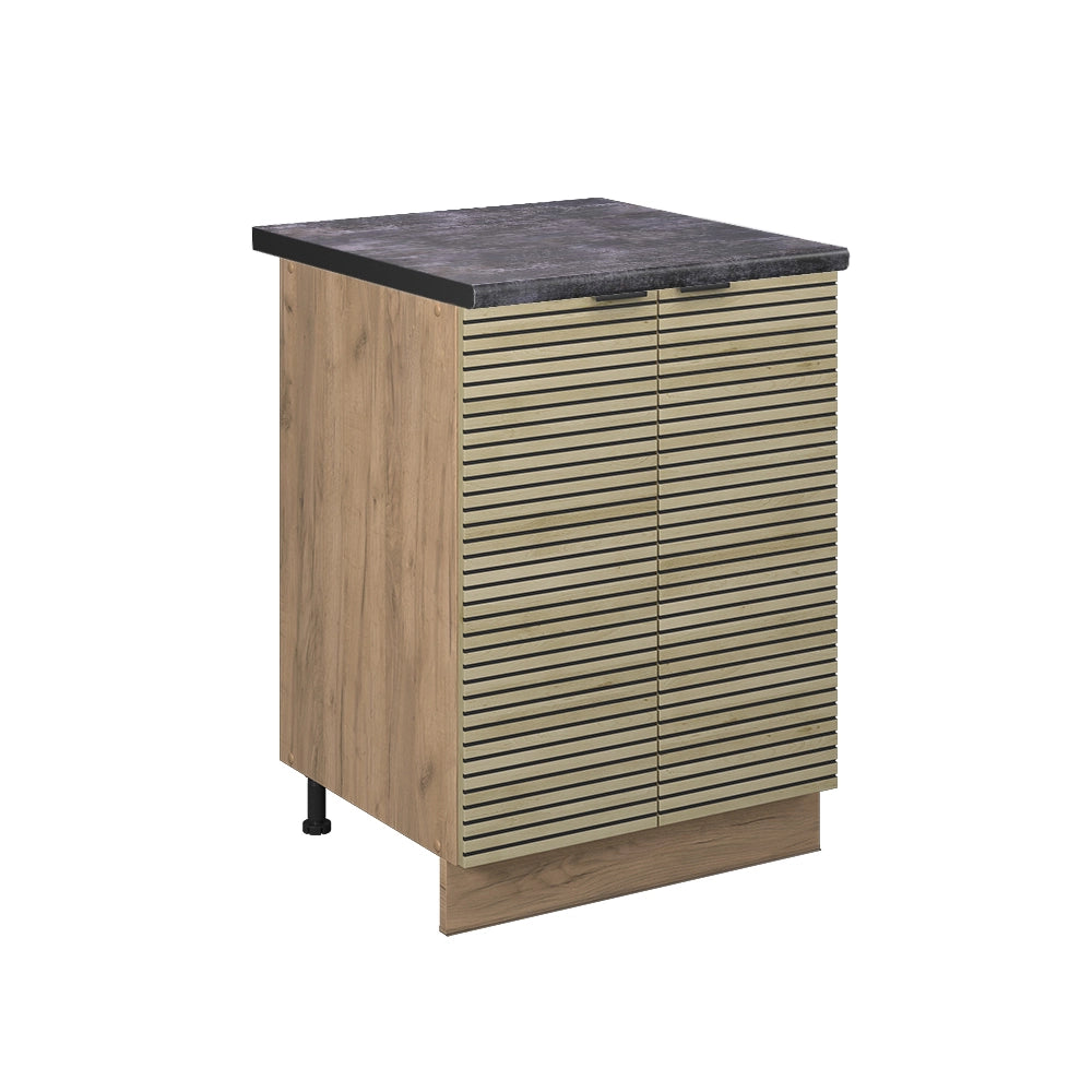 Mobiletto base cucina Fame-Line Pannello in quercia/Rovere dorato 60 cm, PL Antracite Vicco
