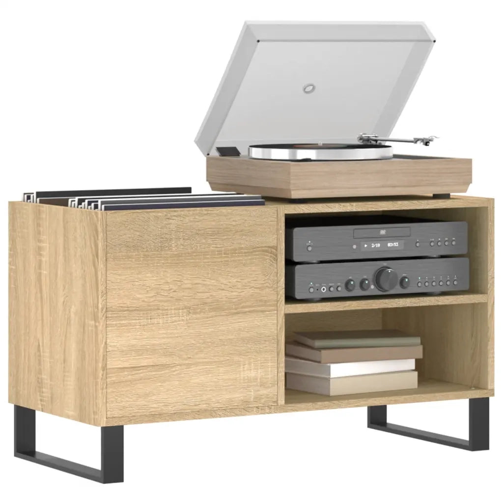 Mobile Porta Dischi Rovere Sonoma 85x38x48 cm Legno Multistrato 831711