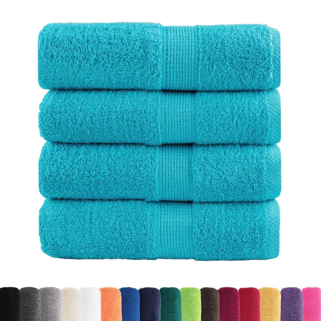 Asciugamani Ospiti SOLUND 4 pz | Teli per bagno Turchesi 30x50 cm 600 g/m2