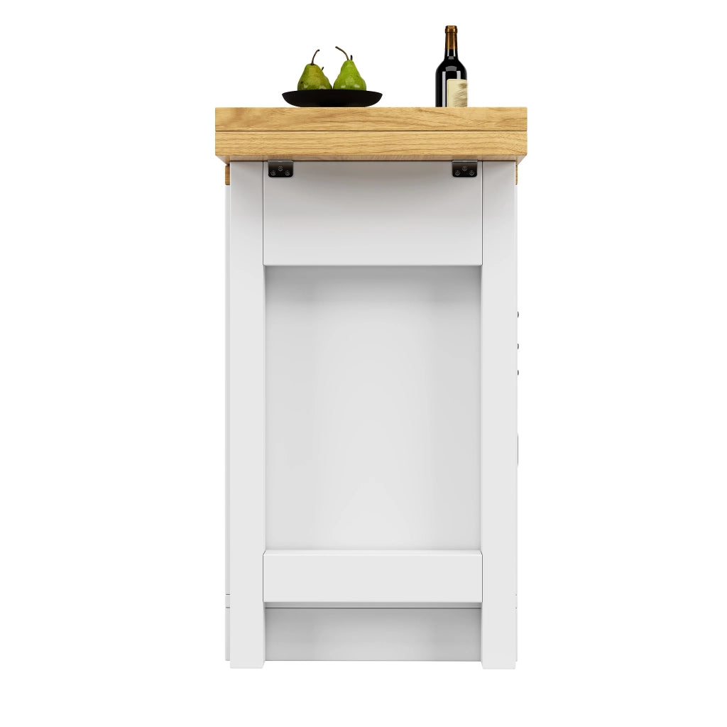 TAVOLO isola cucina 2 in 1 120-197 cm MDF bianco