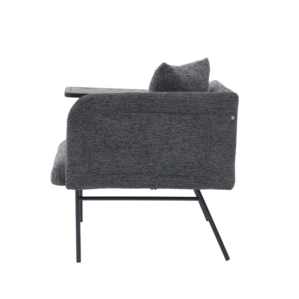 Poltrona con Poggiapiedi e Tavolino ¨C MINIMAL ¨C Tessuto, Grigio