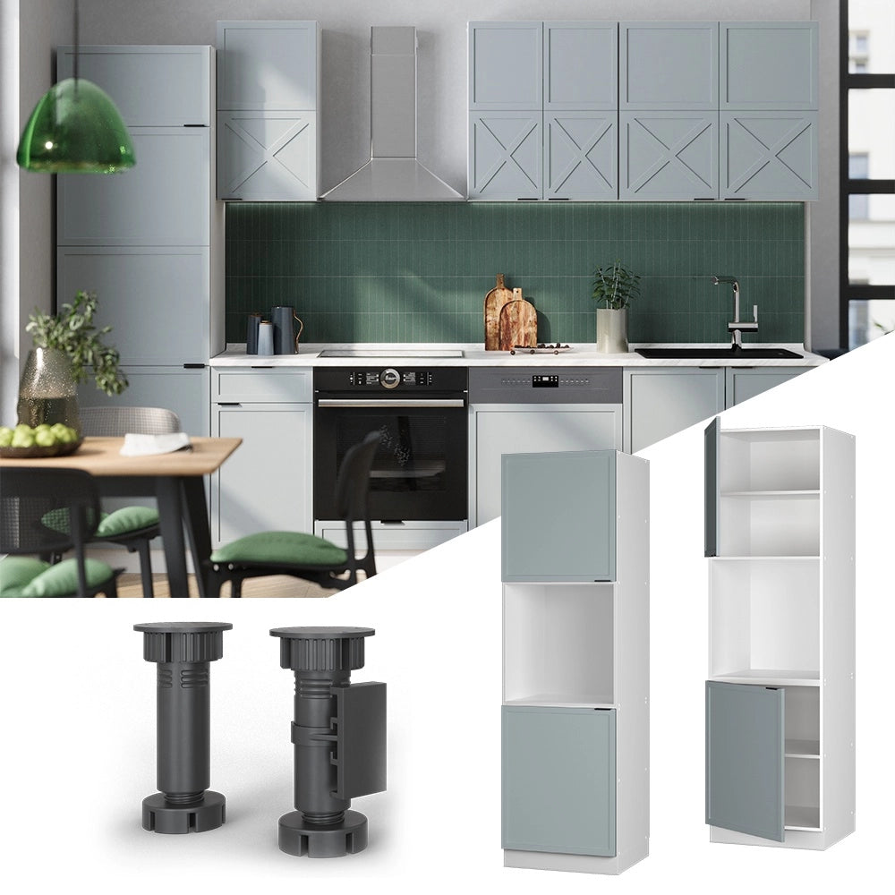 Mobile per forno da incasso Fame-Line Blu-grigio chiaro/Bianco 60 cm con ripiano aperto Vicco