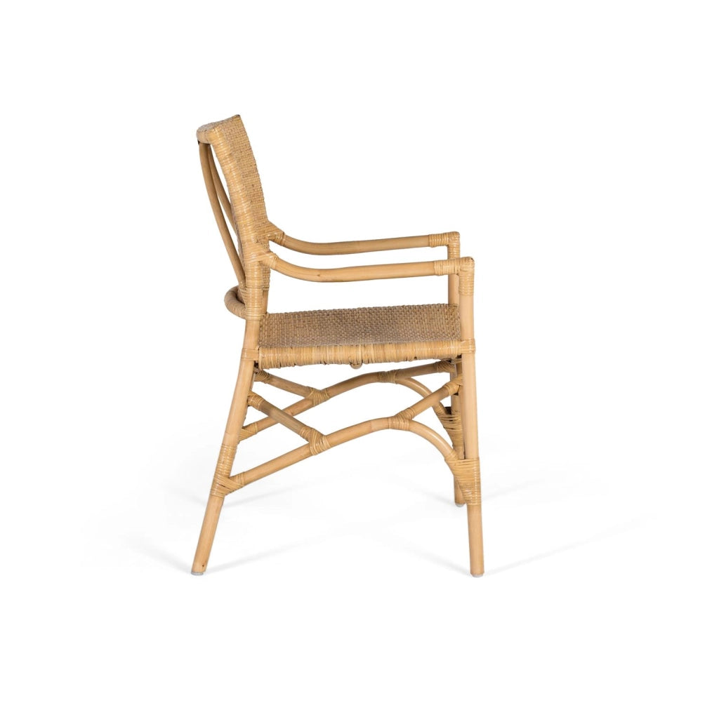 Set di due sedie realizzate con struttura in rattan e bambù