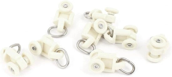 Set di maniglie per tende in plastica, 10 mm diametro, 8 pezzi, bianchi