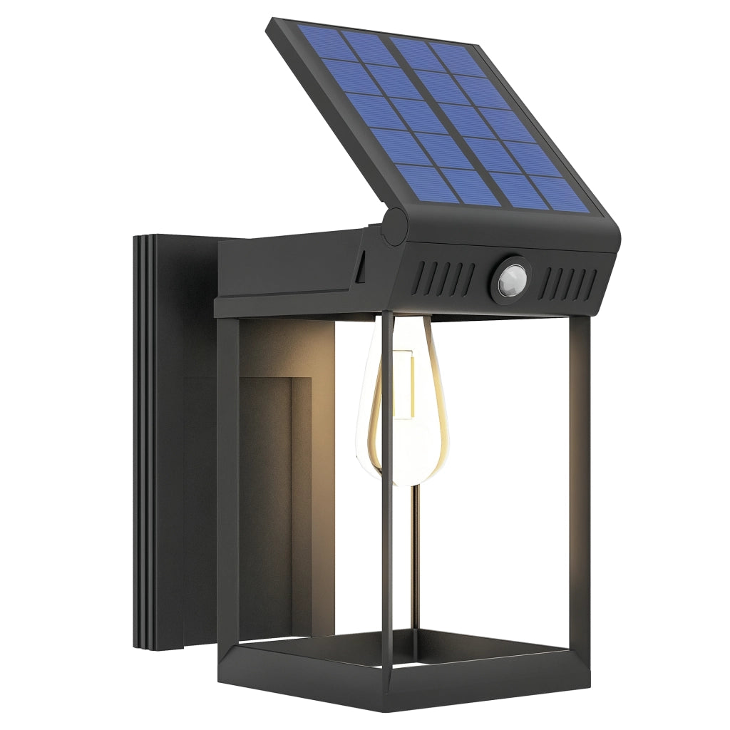 Lampada Solare da Esterno con Sensore di Movimento ¨C zephmum ¨C Nero 14x24x24 cm