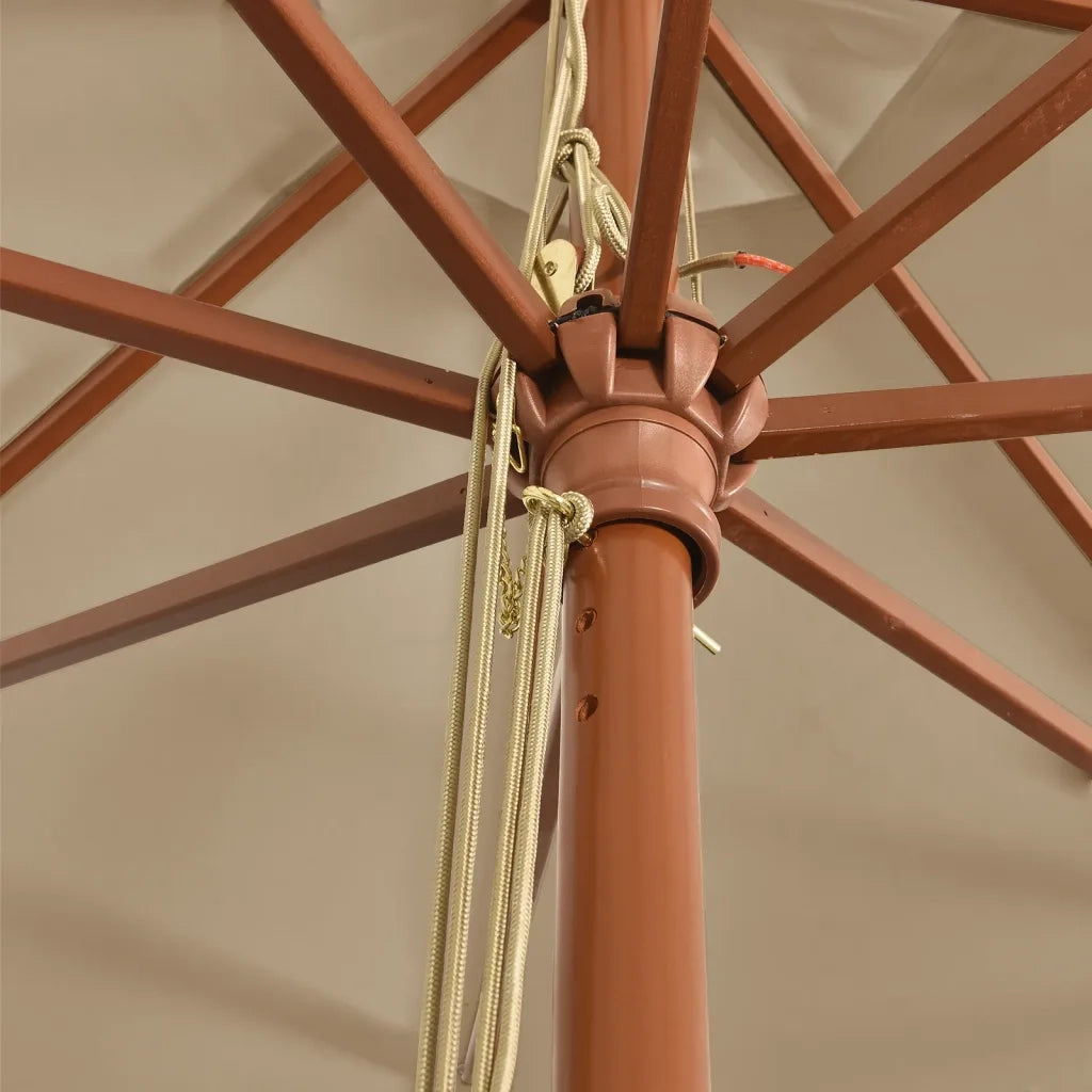 Ombrellone da Giardino-Ombrello da Balcone con Palo in Legno Tortora 400x273 cm