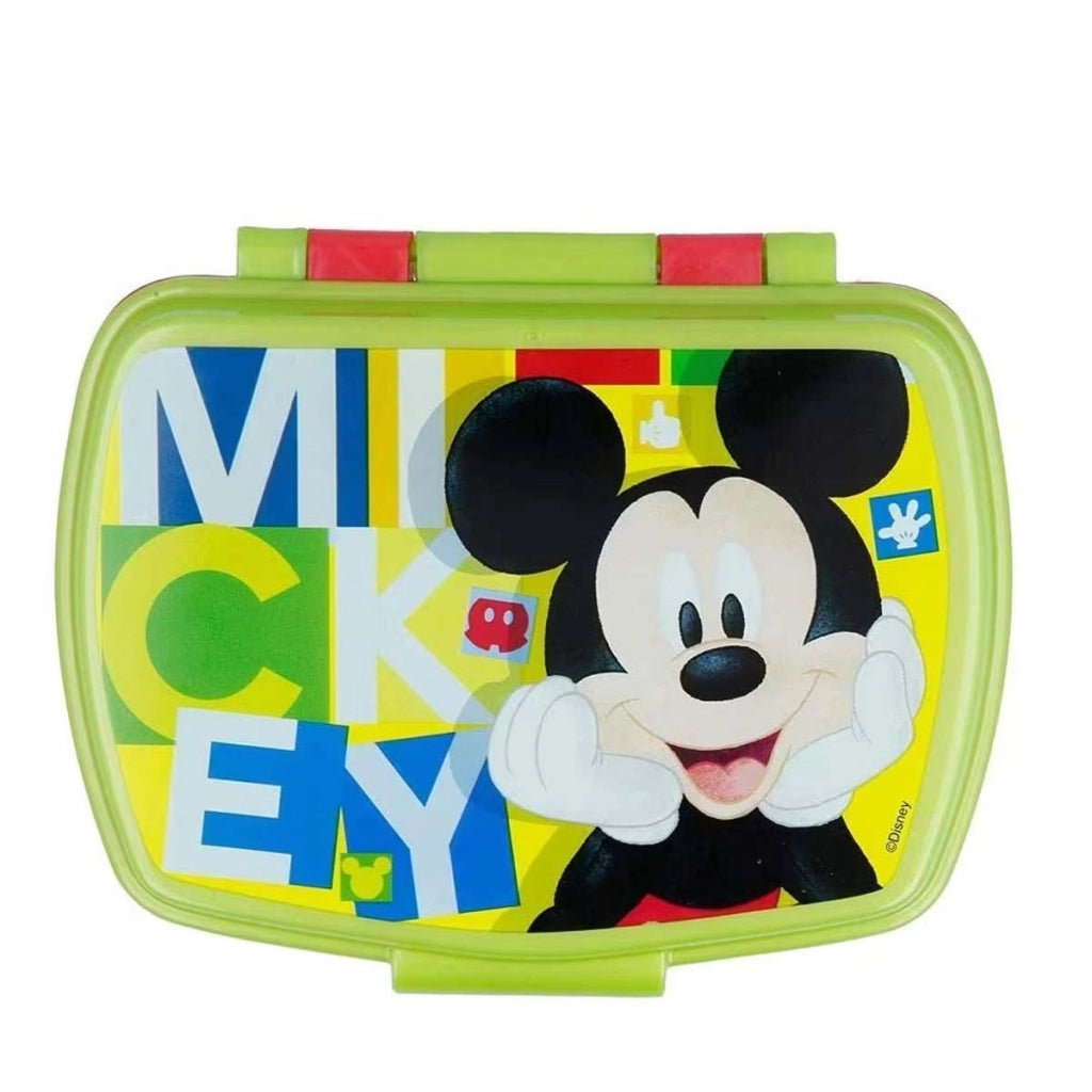 Set Pasto Bambini con Borsa Porta Pranzo e Borraccia 530ml Verde / Rosso Mickey Mouse