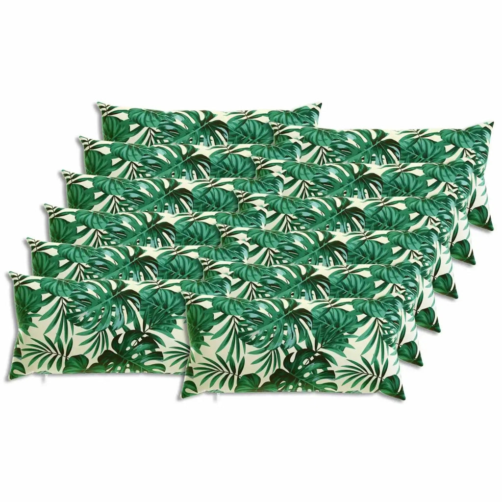 Federa 12 pcs HEERLEN Motivo a Foglie 40 x 80 cm Poliestere 910041