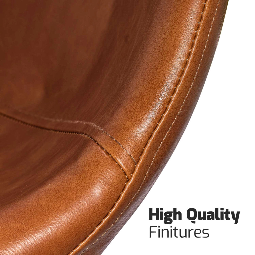 BRISTOL - Coppia di sgabelli di design in leatherette cuoio