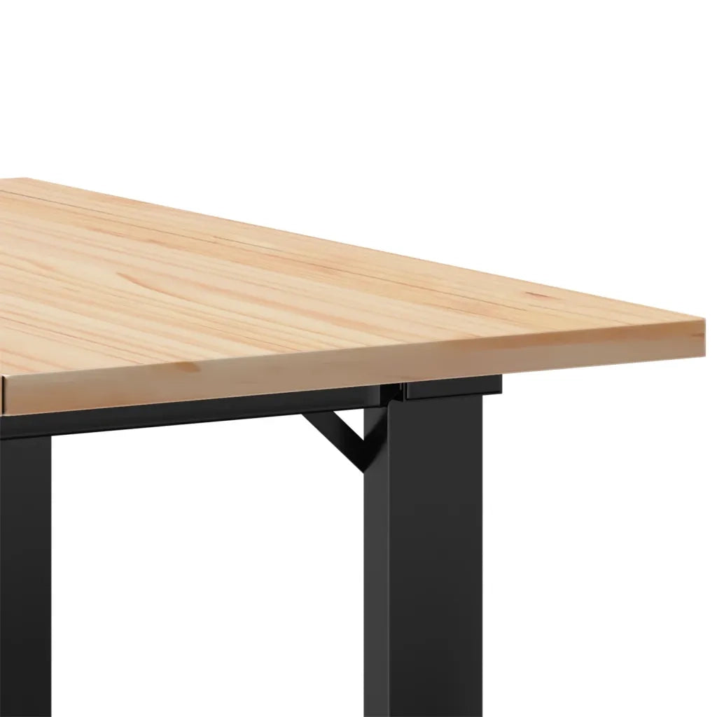 Tavolino da salotto | Tavolino da caff¨¨ | Tavolino da Soggiorno Telaio a O 60x60x40cm Legno Pino e Acciaio