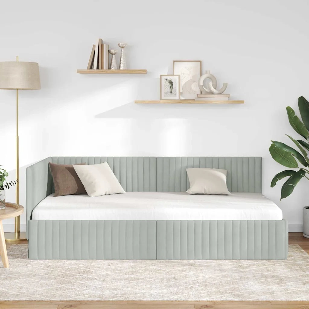 Cornice del letto ad angolo Grigio chiaro 100 cm x 200 cm 42016276