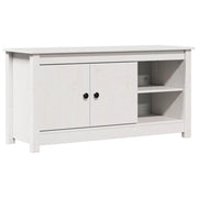 Mobile Porta TV-Credenza TV Bianco 103x36,5x52 cm in Legno Massello di Pino