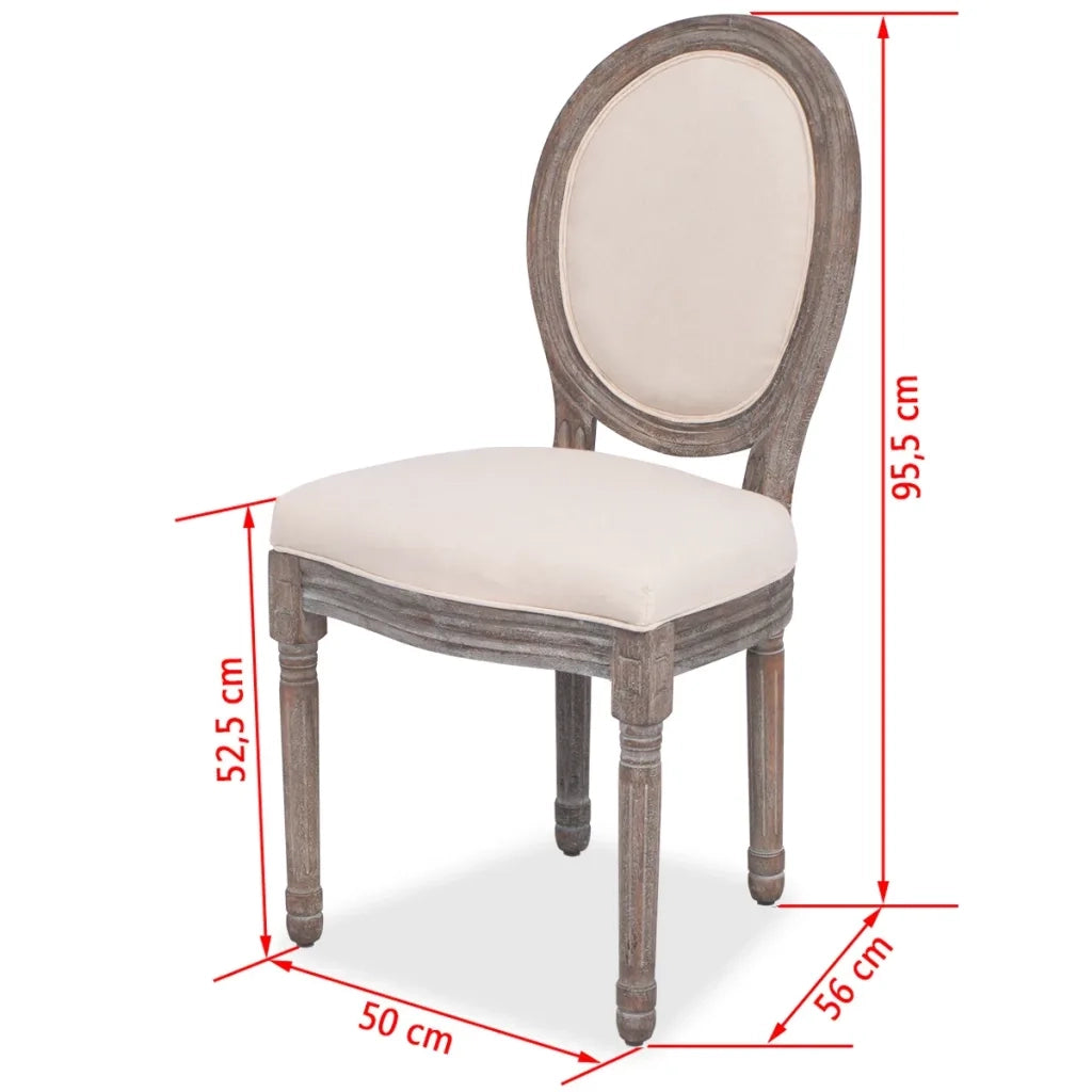 Sedie da Pranzo 4 pz Crema in Tessuto 244088