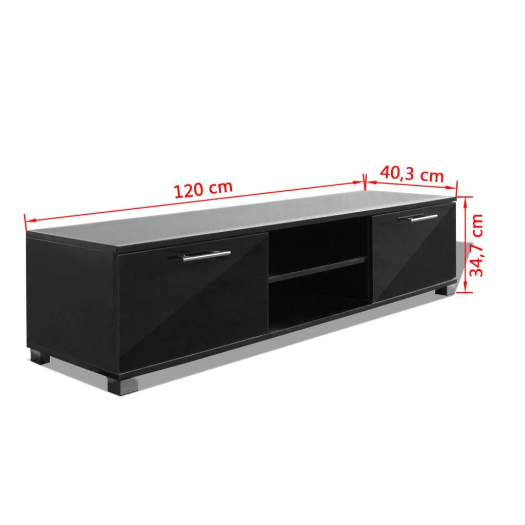 Mobile porta TV/credenza design pratico nero lucido 120 cm 2502210
