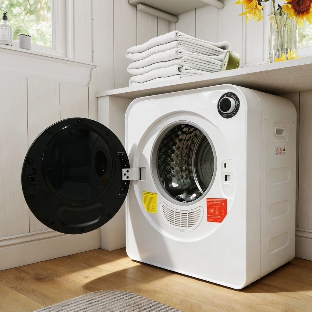 Asciugatrice Compatta 3 kg 830 W con PTC Ceramico; 4 Programmi; Cestello Inox e Montaggio a Parete