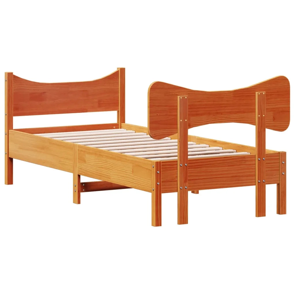 Giroletto senza Materasso Marrone Cera 100x200 cm Legno di Pino 3216389