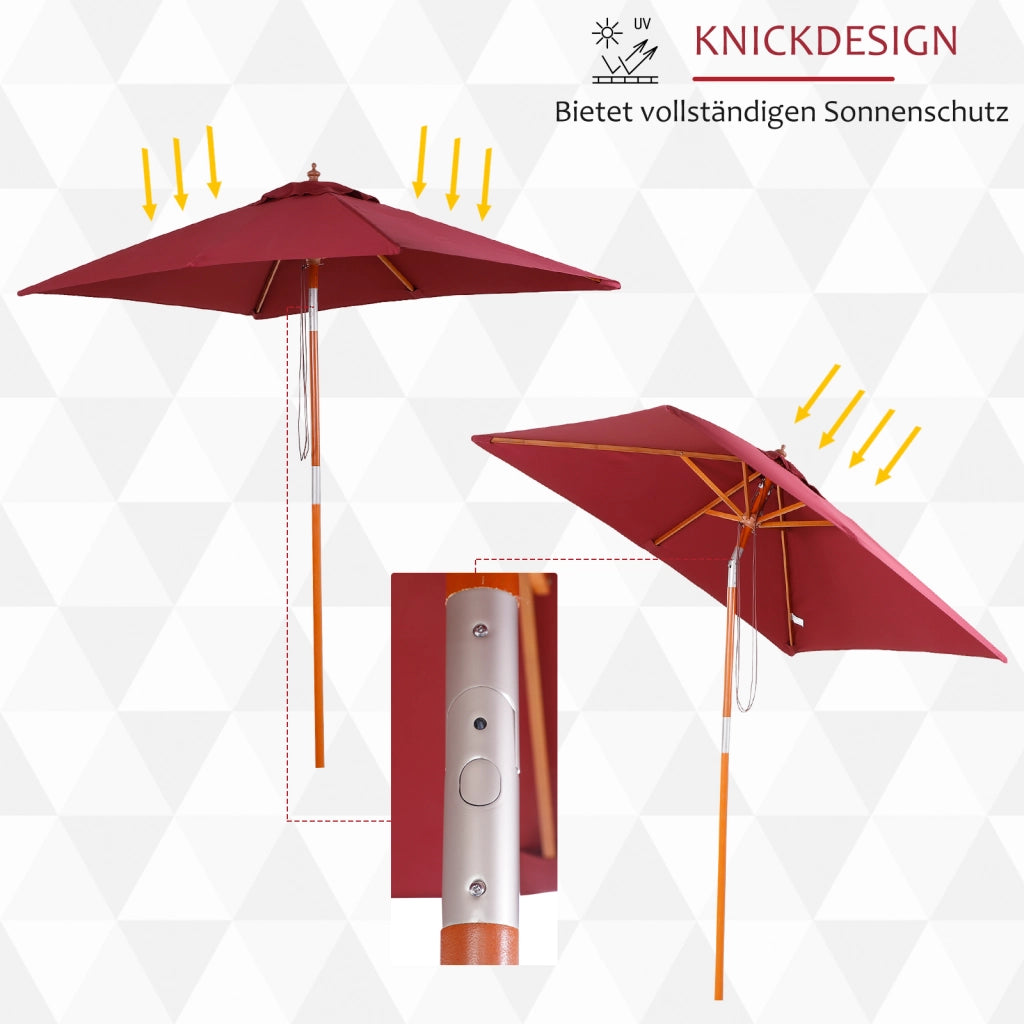 Ombrellone da giardino ¨C zephmum ¨C rettangolare 200x150x235 cm rosso vino