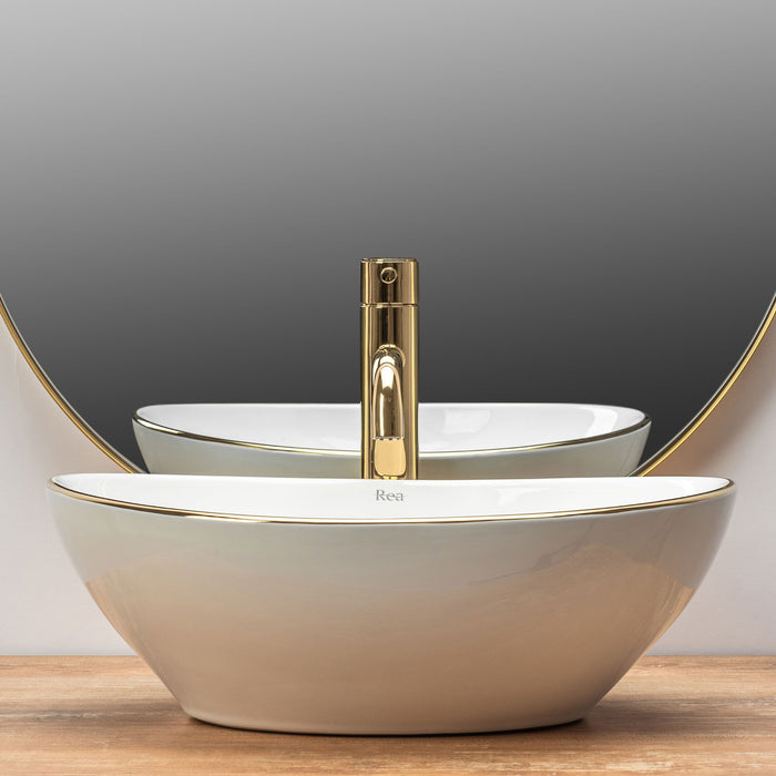 Lavabo Da Appoggio Rea Sofia Gold Edge