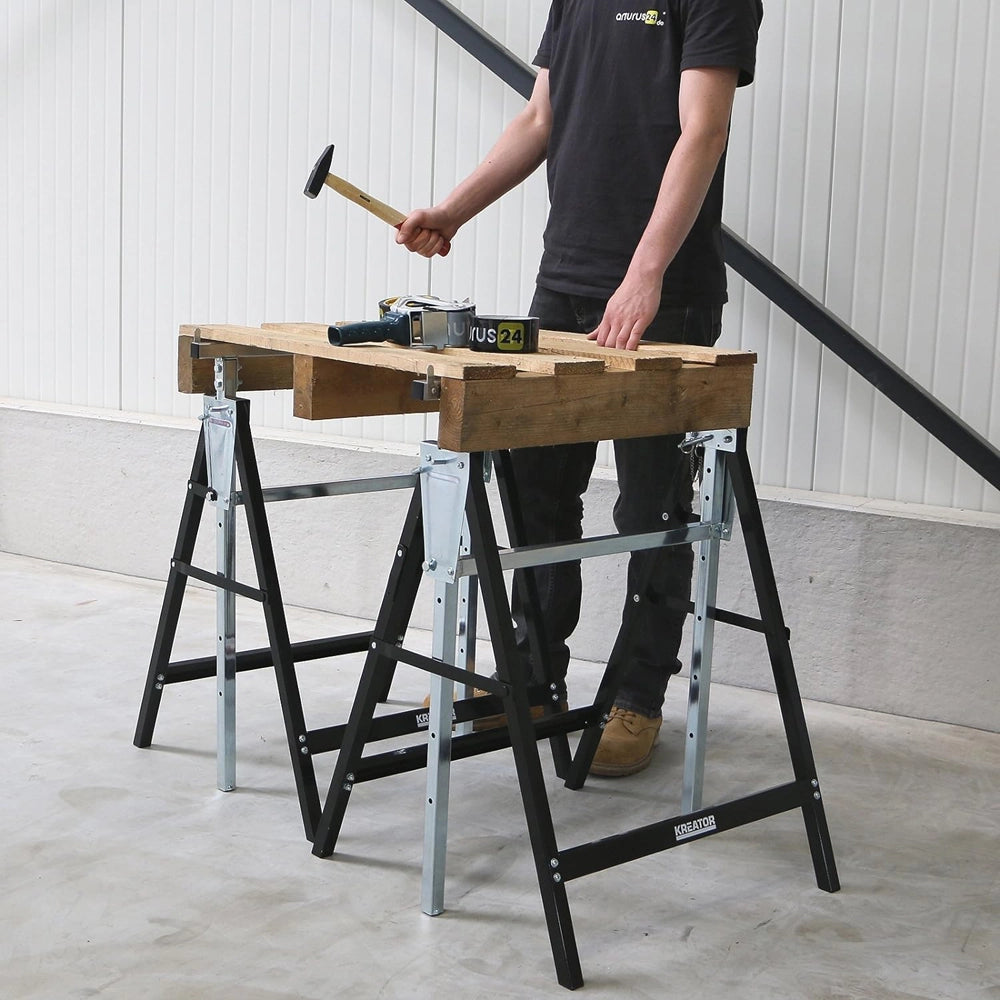 CAVALLETTO PIEGHEVOLE TELESCOPICO H:80-130cm PORTATA 180kg KRT671003 KREATOR COLTI26035