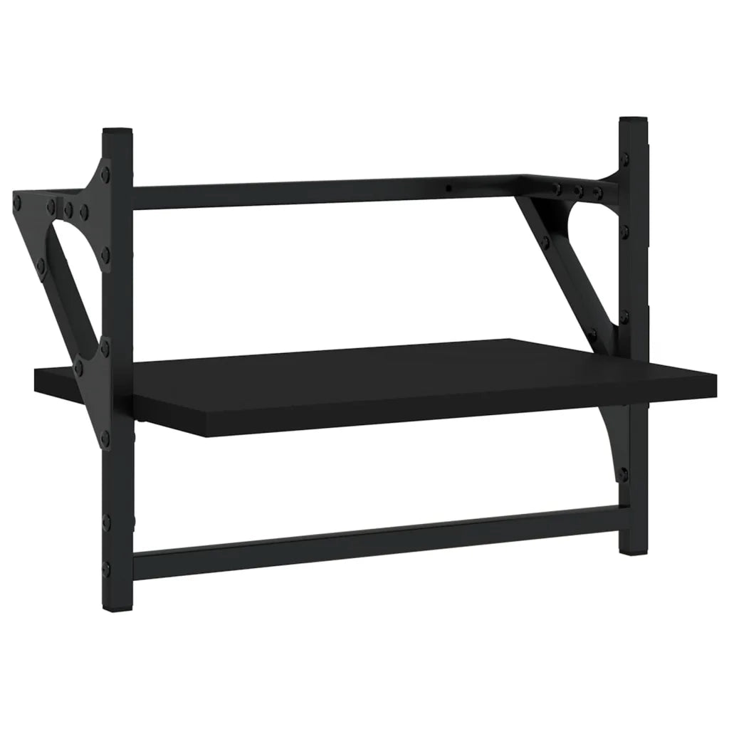 Mensole da Parete con Aste 2 pz Nere 40x25x30 cm 836238