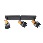 Faretto soffitto industriale 3 luci nero orientabile E14 Italux
