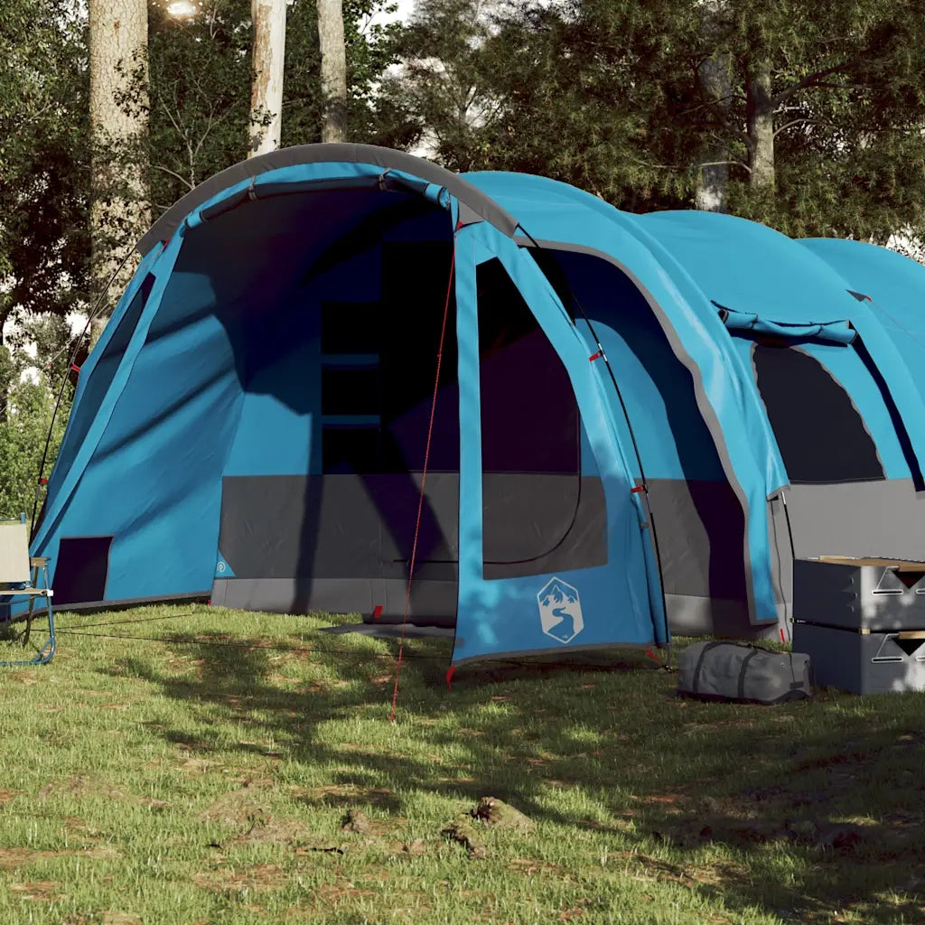 Tenda Familiare a Tunnel per 8 Persone-Tenda da campeggio Blu Impermeabile 231312