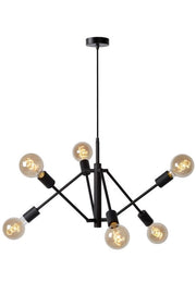 Lucide Lester lampadario nero 6xE27 dimmerabile max 40W