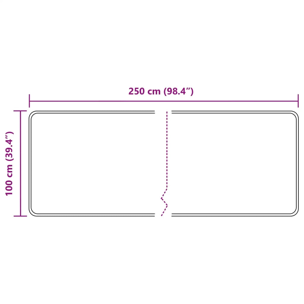 Runner Tappeto MARSA Grigio 100 x 250 cm Poliestere e PVC