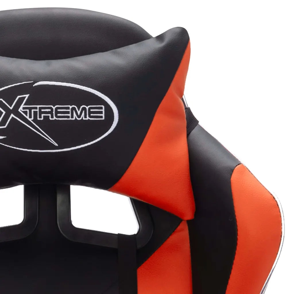 Sedia da Ufficio | Sedia da Gaming con Luci a LED RGB Arancione e Nera Similpelle