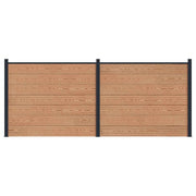 Pannello di Recinzione 2 pcs WPC e Alluminio Marrone 3429457