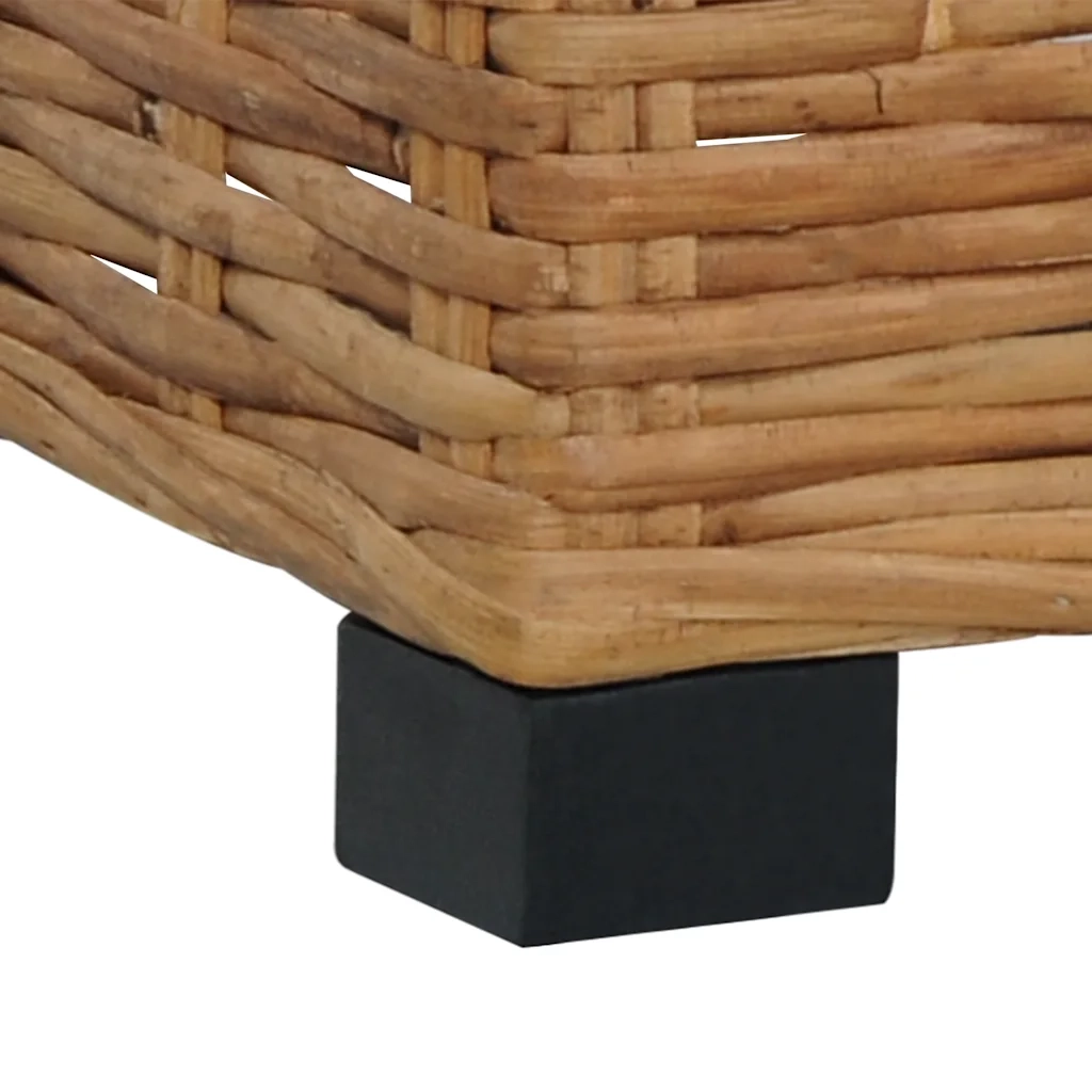 Poggiapiedi con Cuscino in Rattan Naturale cod mxl 65438
