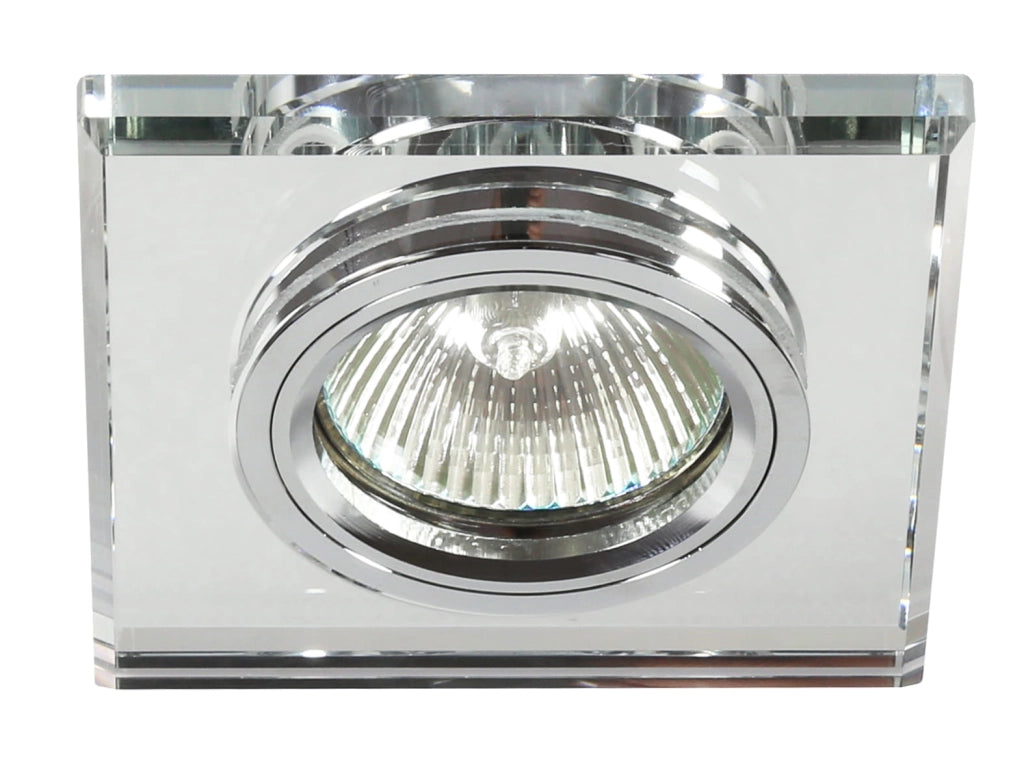 Faretto incasso soffitto Candellux SS-13 quadrato vetro cromo