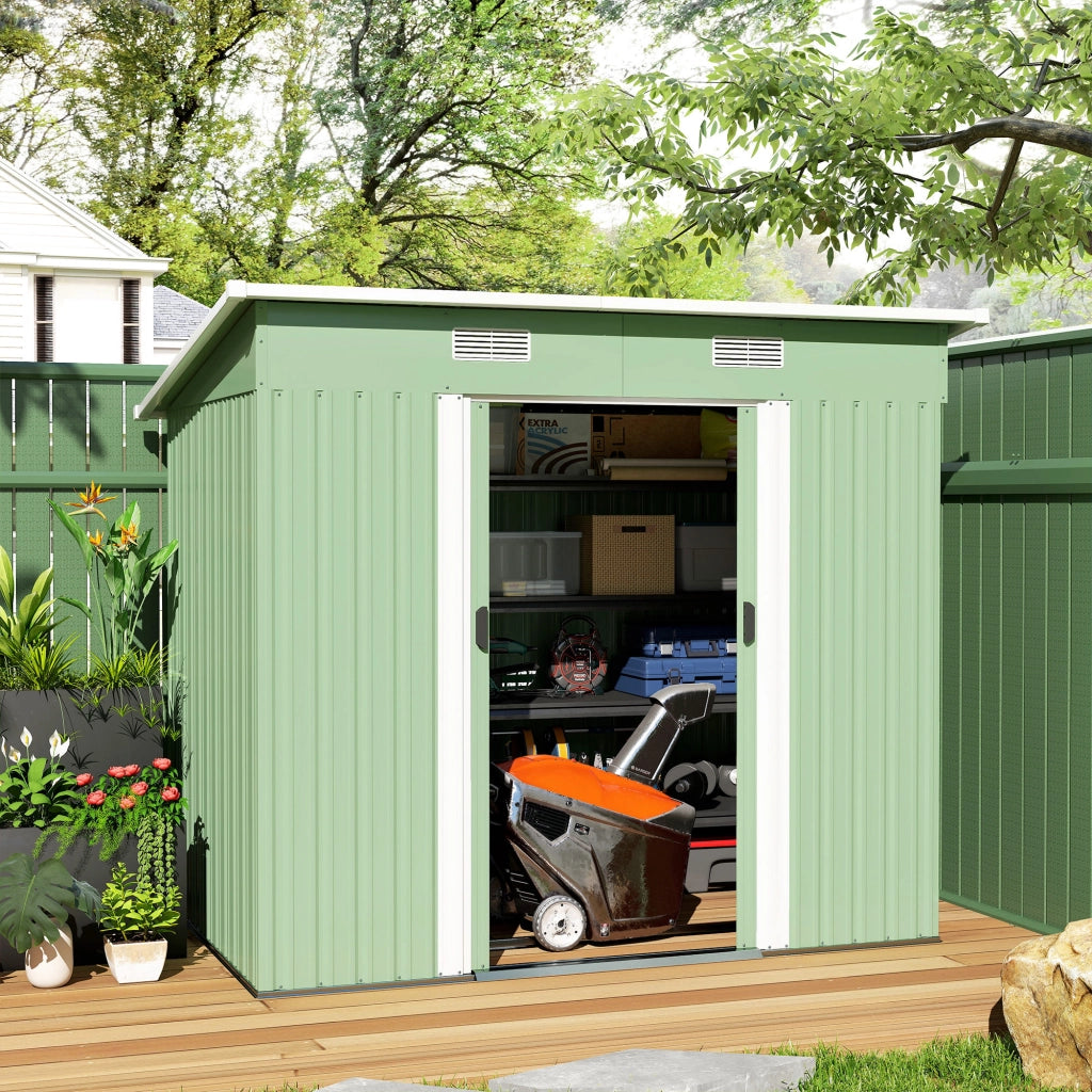 Casetta da giardino in metallo ¨C zephmum ¨C 207x130x182 cm verde