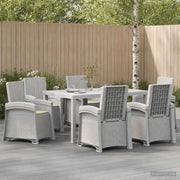 Set da Pranzo per Giardino 7 pz Bianco e Crema PP 3430143