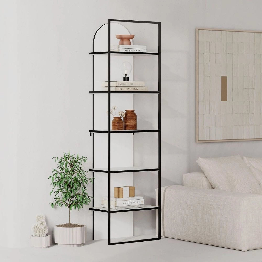 Libreria Archy 5 ripiani in colore bianco