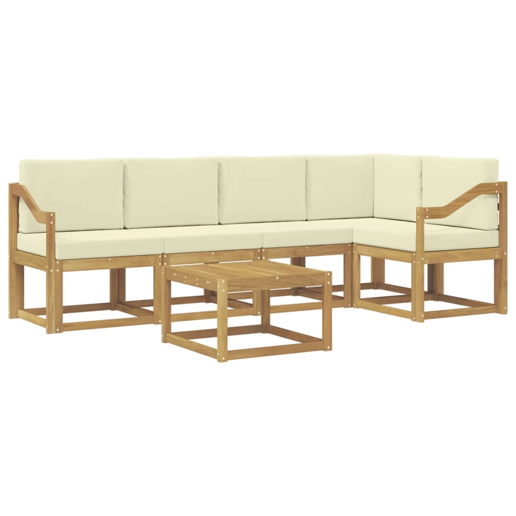 Set di divani da esterno 6 pz Bianco e Crema 3387679