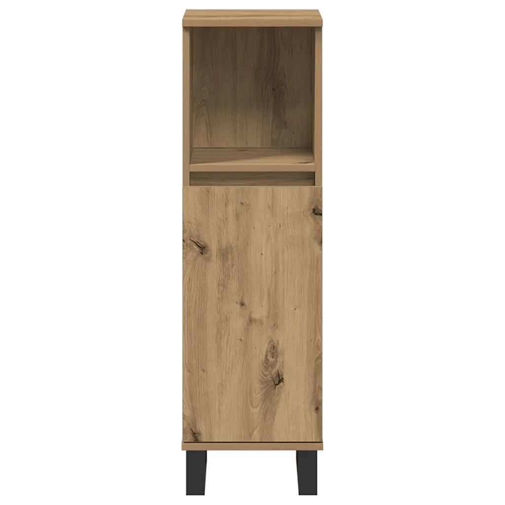 Armadietto da Bagno Rovere Artigianale 30x30x100 cm Truciolato 857212