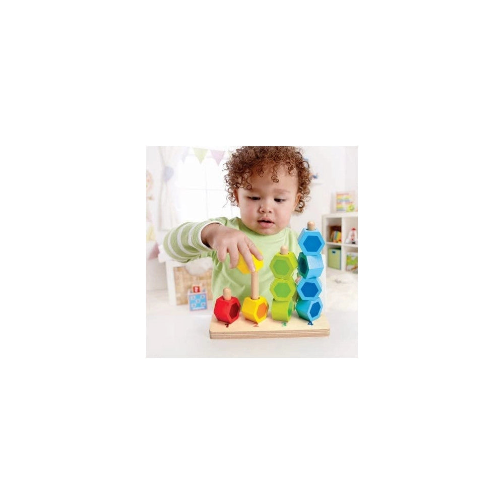 Trade Shop - Giocattolo Creativo In Legno Gioco Educativo Per Bambini Colorato Impila E Conta -