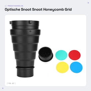 Accessorio per luce - Tube di luce - Contenitore di filtro in alluminio - 4 filtri a gel - Raster di raffreddamento con melata - Accessorio per flash studio - Peso 255g