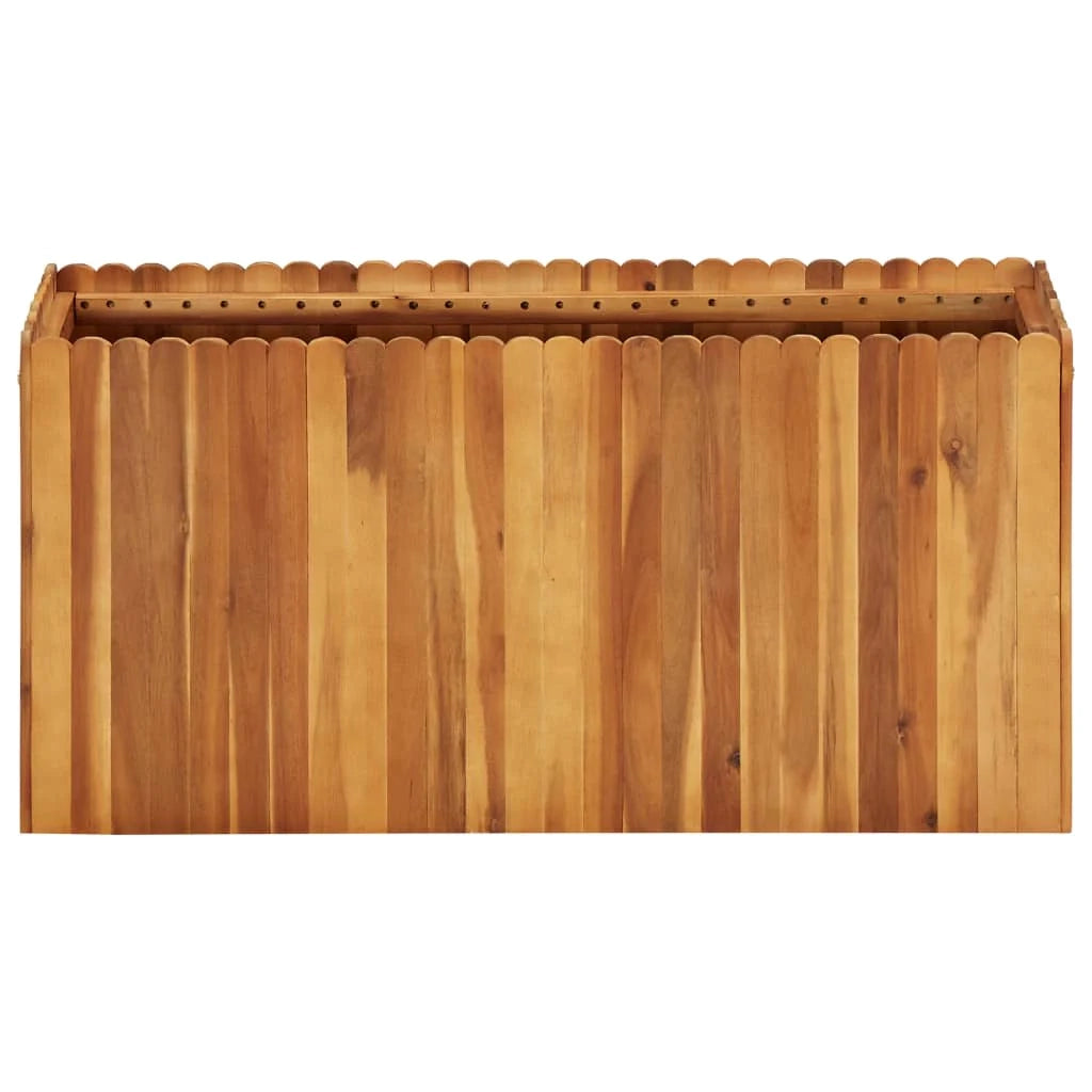 Fioriera rialzata per piante e fiori giardino 100 x 30 x 50 cm legno massello di acacia 02_0000975