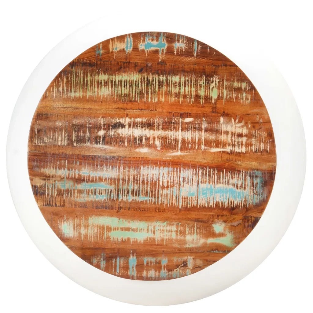 Tavolino da Salotto Bianco 68x68x30 cm Legno di Recupero 323534