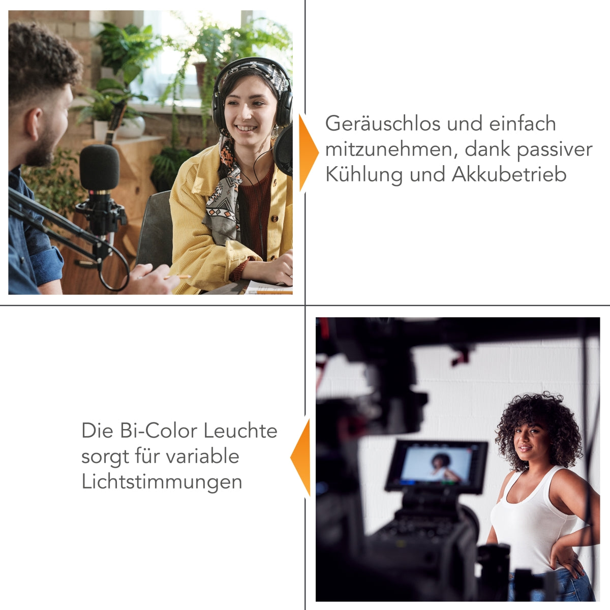 3x LED Niova 100-F Pro 100 W bicolore con treppiede per lampada, luce video dimmerabile, luce da studio con luce morbida, luce fotografica con telecomando