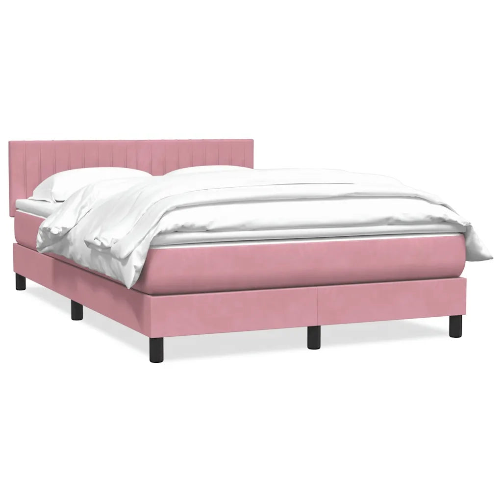 Giroletto a Molle con Materasso Rosa 140x220 cm in Velluto 3316454