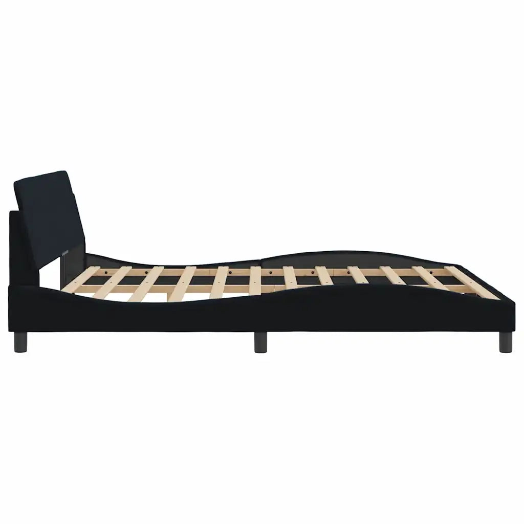 Giroletto-Struttura Letto Dover Nero 180x200 cm in Velluto