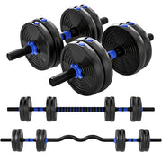 Kit di manubri regolabili 15 kg 3 in 1 ¨C zephmum ¨C nero