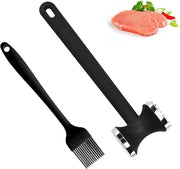 Spazzola per carne - pennello in silicone per grasso - taglio di maiale - doppia faccia - tagli di carne - note - aglio