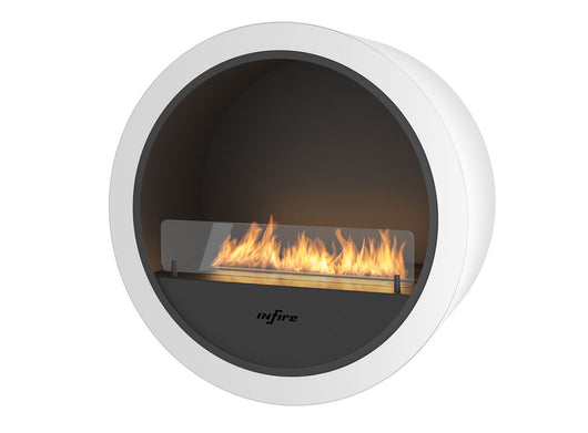 Camino a Bioetanolo da Parete Ø70 cm Incyrcle Wall Bianco con Vetro