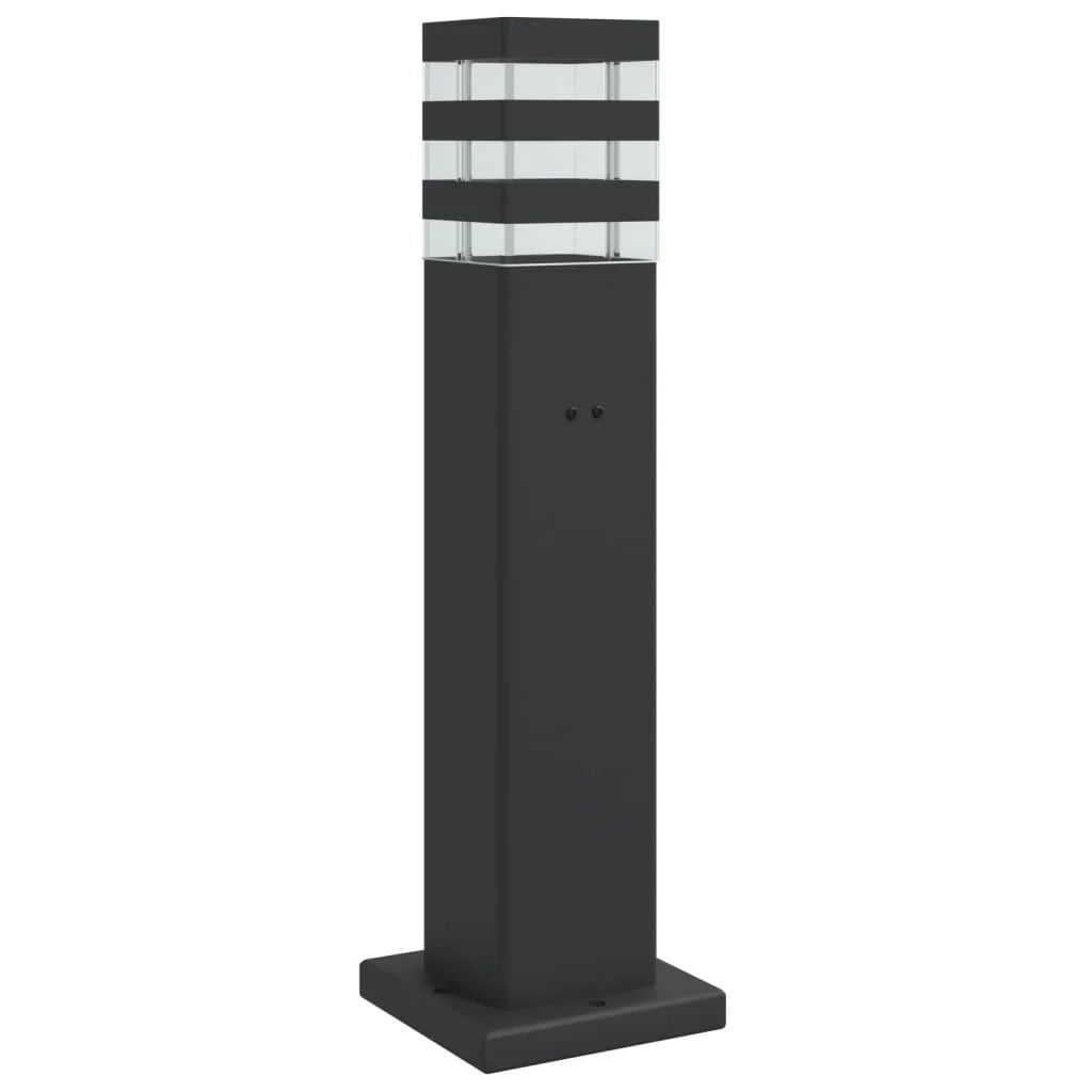 Lampione da esterno con presa 50 cm alluminio nero 02_0042529