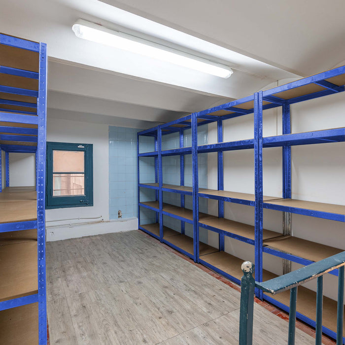 Scaffale per carichi pesanti blu 120x60x204cm Scaffale a incastro 5 ripiani 200kg/piano